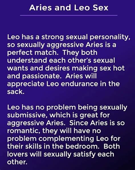 Leo Sexual Compatibility: Selfish and Enthusiastic in。